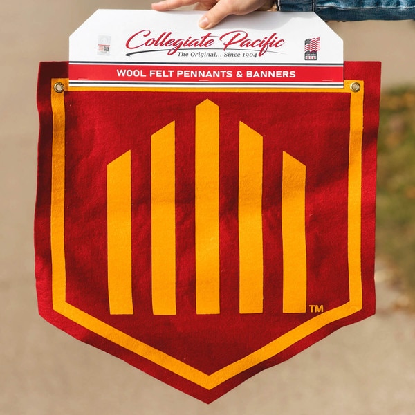 5 Bar Cardinal and Gold Rafter Banner 18-inch x 18-inch front
